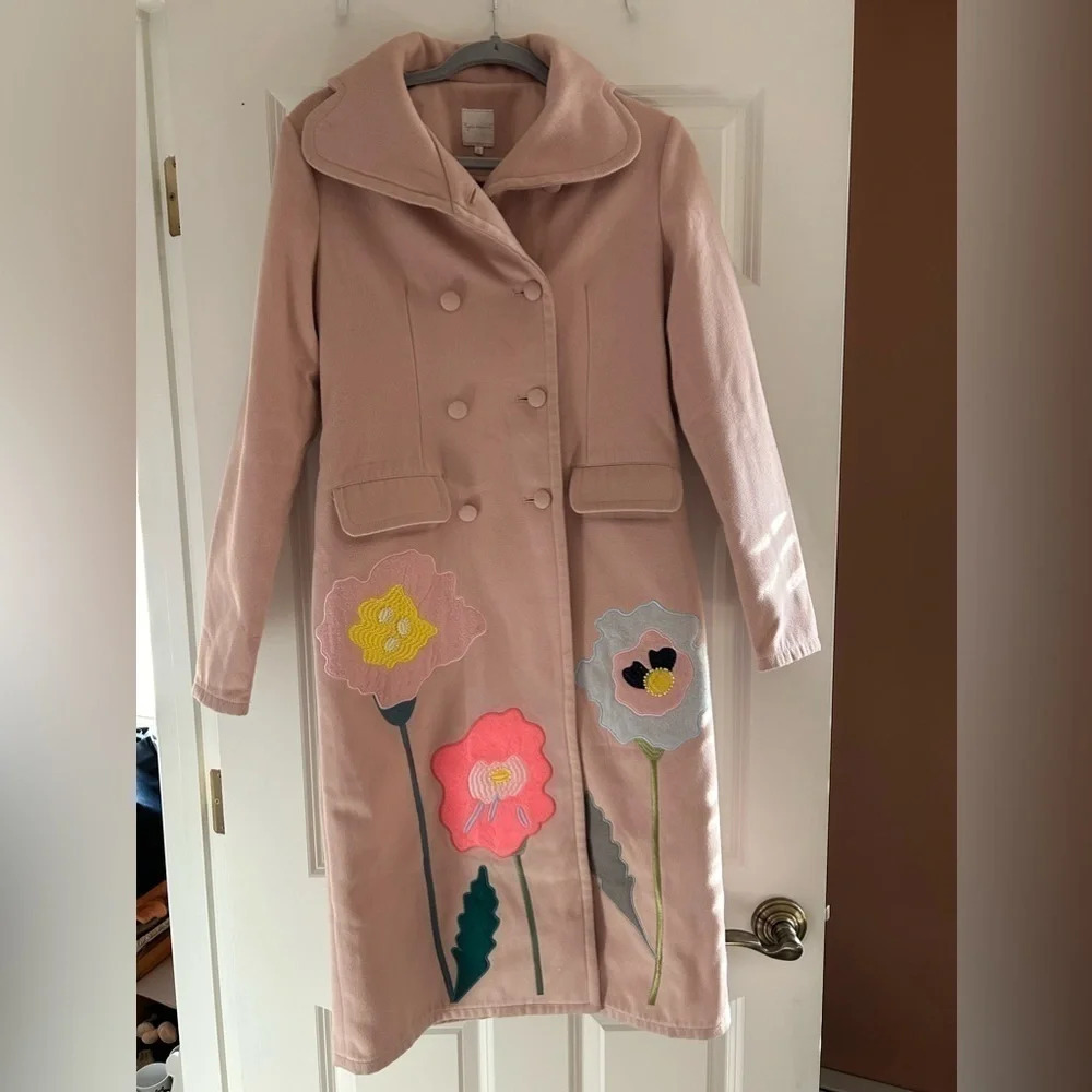 Lyn Around Designer Pink floral coat jacket size small S Barbie
